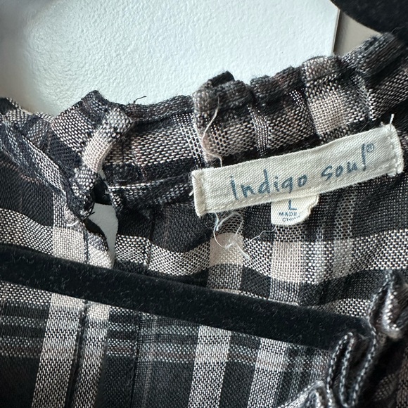 Indigo Soul Checkered Ruffle Top - Picture 5 of 5